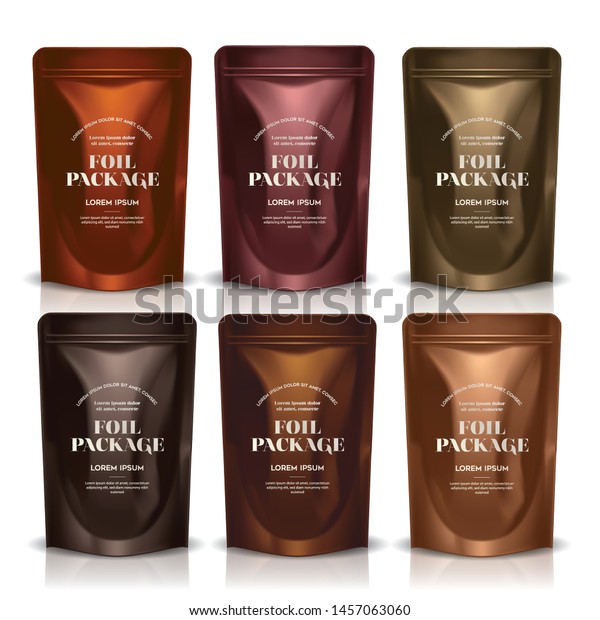 Download Premium Metallic Foil Food Pouch Bag Stock Vector Royalty Free 1457063060 Yellowimages Mockups