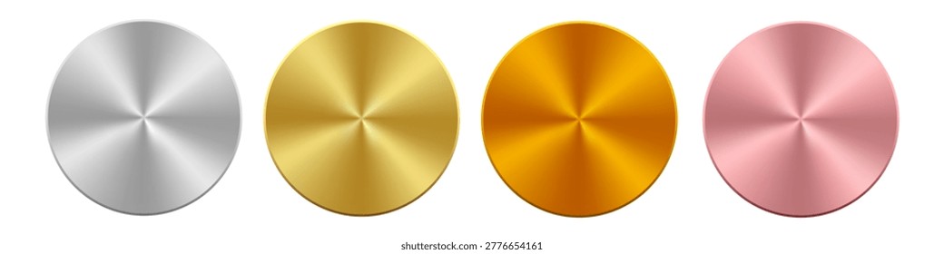 Premium metallic radial gradient circle set