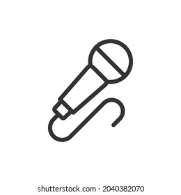 Premium microphone line icon for app, web and UI. Vector stroke sign isolated on a white background. Outline icon of microphone in trendy style.