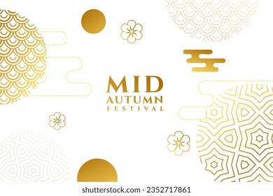 premium mid autumn festival invitation card in asian style vector