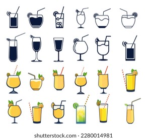 Premium Mimosa Illustrations Drink Glass Illustrations, isolated drawing fruit wine Bellini  Brunch Juice bar Party wineglass Elements Vector Collections Design.