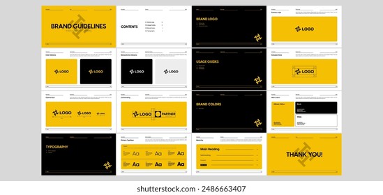 Premium Minimal Black and Yellow Brand Guideline Template Landscape