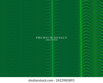 Premium minimal cover design. Cool halftone gradient. Future geometric template. Green wave lines pattern background.	
