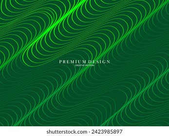 Premium minimal cover design. Cool halftone gradient. Future geometric template. Green wave lines pattern background.	