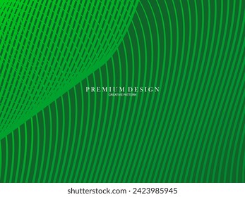 Premium minimal cover design. Cool halftone gradient. Future geometric template. Green wave lines pattern background.	