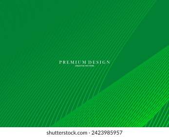 Premium minimal cover design. Cool halftone gradient. Future geometric template. Green wave lines pattern background.	