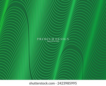 Diseño de cubierta minimalista premium. Gradiente de semitono frío. Plantilla geométrica futura. Fondo del patrón de líneas de onda verde.	