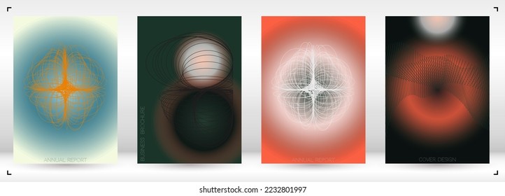 Diseño de afiches de vectores geométricos mínimos premium con líneas y círculos coloridos gradientes. Colección de fondos abstractos para portadas, volantes, plantillas, folletos, tarjetas, folletos, promoción de marca, etc.