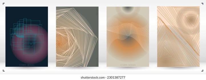 Premium Minimal Geometric Vector Poster Design with Lines and Gradient Colorful Circles. Collection of Abstract Backgrounds for Covers, Flyers, Templates, Booklets, Cards, Brochures, Branding, etc.