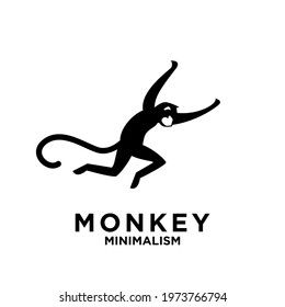 premium minimalism monkey vector logo icon illustration design isolated background