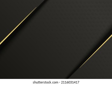 Premium minimalist black background with shiny gold and luxury concept