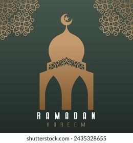 premium minimalist design for social media feeds for greetings celebrating the blessed month of Ramadan