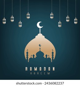 premium minimalist design social media feed celebrating Ramadan, the month of fasting full of blessings
