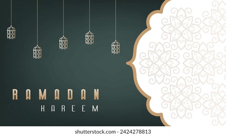 Premium minimalist elegant Ramadan Kareem wallpaper design