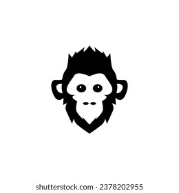 Premium minimalist monkey on vector logo icon illustration design.