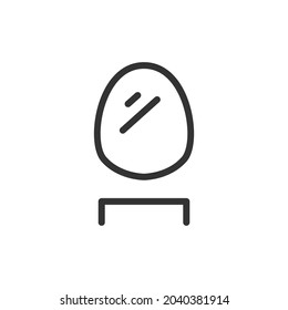 Premium mirror line icon for app, web and UI. Vector stroke sign isolated on a white background. Outline icon of mirror in trendy style.