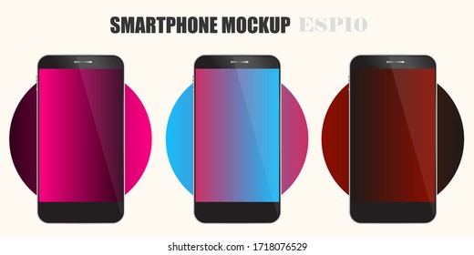 Premium mobile phone screen mockup template. Vector Illustration, eps 10