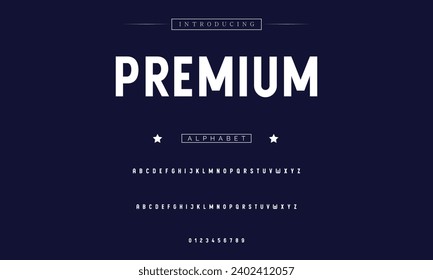 Premium Modern Bold Font. Sans Serif Font. Regular Italic Uppercase Lowercase Typography urban style alphabet fonts for fashion, sport, technology, digital, movie, logo design, vector illustration