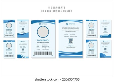 Premium Modern corporate ID card design bundle Vector file.