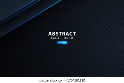 premium modern dark abstract background banner with blue line. vector illustration.