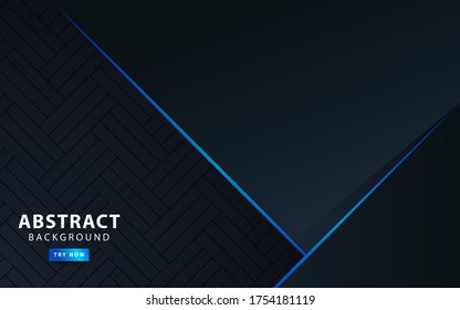 banner de fondo abstracto oscuro de alta calidad con línea azul. ilustración vectorial.