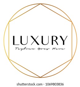 Premium Modern Gold Geometric Logo