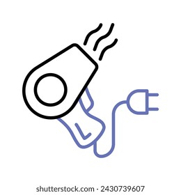 Premium and modern icon of hair dryer in trendy style, electronic appliance