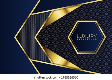 Premium Modern Luxury Abstract Geometric Blue with Shiny Golden Pattern Background