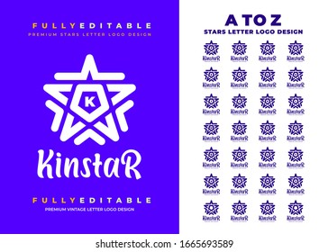 Premium and Modern Professional A to Z Pro Star All Letter Logo Design for your business, company and your shop