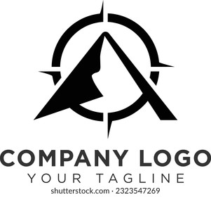 Premium Modern Vector Logo Mountain For Company Logo With initial Letter A and Shield Symbol