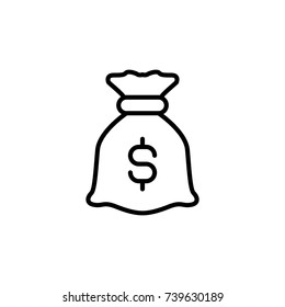 Premium moneybag icon or logo in line style. High quality sign and symbol on a white background. Vector outline pictogram for infographic, web design and app development.