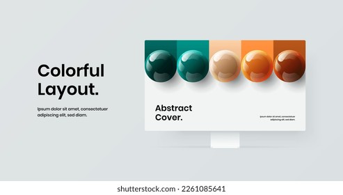 Premium monitor mockup site layout. Amazing website design vector illustration.
