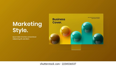 Premium monitor mockup website screen concept. Creative banner vector design template.