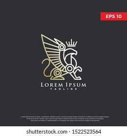 premium mono line griffin logo. luxurious icon, template design