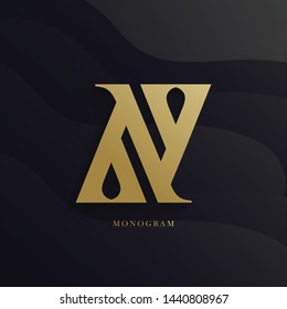 premium monogram AA letter logo with luxury gold and black background