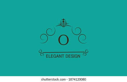 Premium monogram design with decorative letter O. Emblem for business symbol, greeting cards, invitations, menus, labels, heraldry. Graphic page design.
