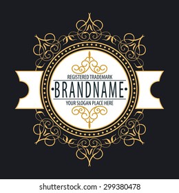 premium monogram Flourishes calligraphic logo template,elegant linear emblem ,business sign,boutique logo , luxury insignia,vector illustration