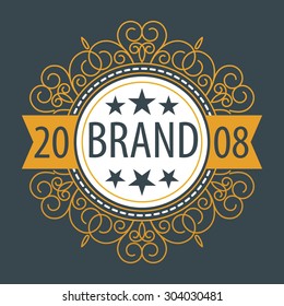 premium monogram Flourishes calligraphic logo template,elegant linear emblem ,business sign,boutique logo , luxury insignia,vector illustration
