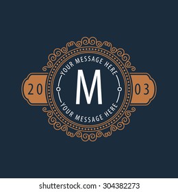 premium monogram Flourishes calligraphic logo template,elegant linear emblem ,business sign,boutique logo , luxury insignia,vector illustration