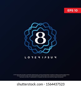 Premium monogram initial number 8 logo. Universal symbol icon vector design. Luxury logotype.