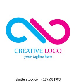 Premium monogram letter AB initials logo. Universal symbol icon vector design