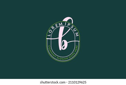 Premium monogram letter B initials ornate signature logotype. Elegant logo icon vector design