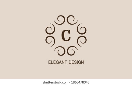 Premium monogram with the letter C. Logo with the initial. Universal symbol icon vector design.