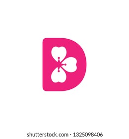 Premium monogram letter D initials logo. Universal symbol icon vector design. Luxury flower logotype.