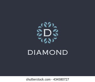 Premium monogram letter D initials logo. Universal symbol icon vector design. Luxury abc leaf logotype.