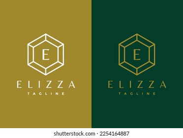 Premium monogram letter E initials logo. Universal symbol icon vector design. Luxury Jewellery logotype.