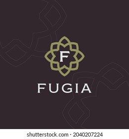 Premium monogram letter F initials logo. Universal symbol icon design. Luxury abc ornament logotype.