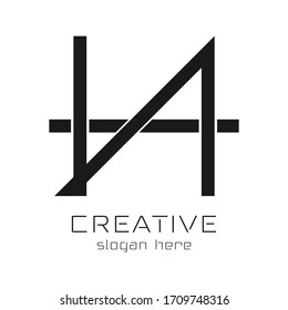 Premium monogram letter HA initials icon logo vector. Universal symbol icon vector design
