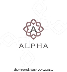 Premium monogram letter A initials logo. Universal symbol icon design. Luxury abc ornament logotype.