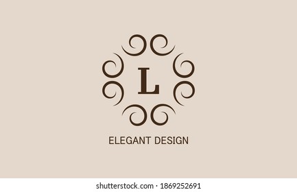 Monograma premium con la letra L. Logo con el inicial. Diseño de vectores de iconos de símbolo universal.